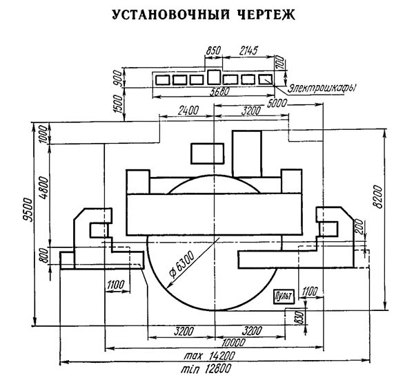Настановне креслення токарно-карусельного верстата 1563Ф1 Настановне креслення токарно-карусельного верстата 1563Ф1